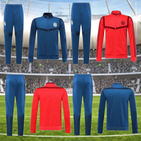 

new 19 20 bayern munich soccer jacket tracksuit 2020 survetement vidal lewandowski muller robben coutinho full zipper jacket training suit, Black