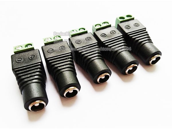 Adaptadores DC, DC 5.5 * 2.5mm Fêmea Plug to Corrigido Terminal de Parafuso / 20pcs