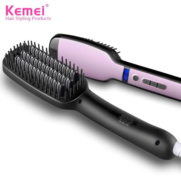 

kemei km-hc111 steam anion electric straight hair comb straight hair magic multi-function lcd comb