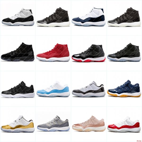 

size 40-46 2019 concord 45 11 xi 11s cap and gown prm heiress gym red platinum tint space jams men basketball shoes sports sneakers