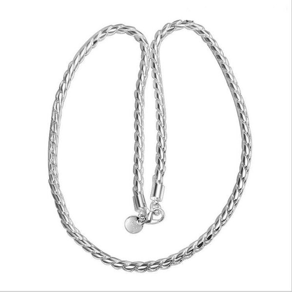 

new arrival plated sterling silver necklace 20inchs*4mm men's discount necklace dhsn059 sale 925 silver plate chains jewelry