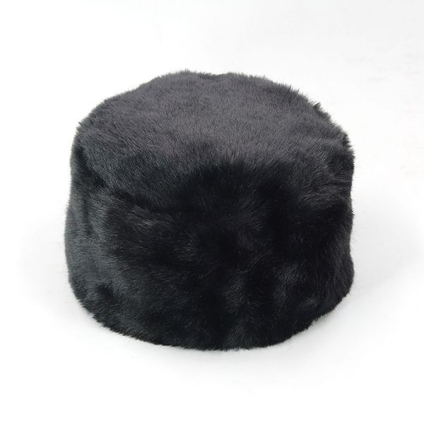 womens black faux fur hat