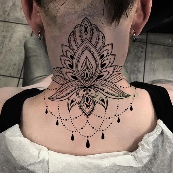 Acheter Collier De Fleurs Autocollant De Tatouage Temporaire étanche Faux Tatouage Flash Tatoo Grands Autocollants Tatouages Art Du Corps Pour Fille