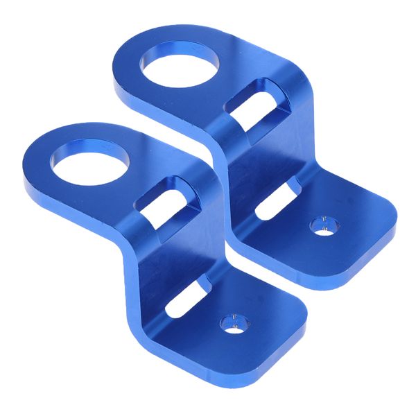 

2 piece universal aluminum racing radiator stay bracket kit set for car blue