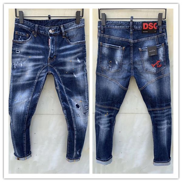 

2020 new brand of fashionable european and american men's casual jeans ,high-grade washing, pure hand grinding, quality optimization lt, Blue