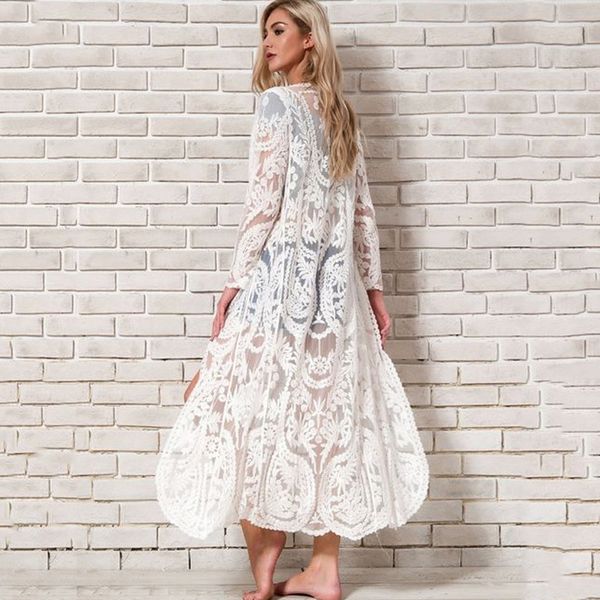 

new amazon cross-border crochet hollow outer sunscreen card swimwear outside bikini blouse, Blue;gray