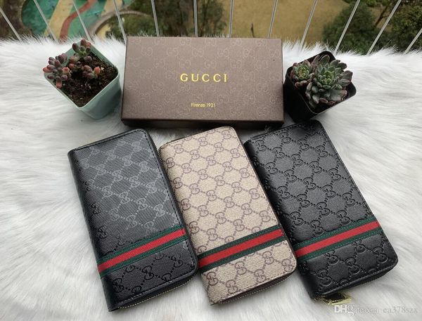 

2020 zippy luxury wallet designer wallet womens designer handbags purses clutch wallets leather designer purse card holder shipping with box, Red;black