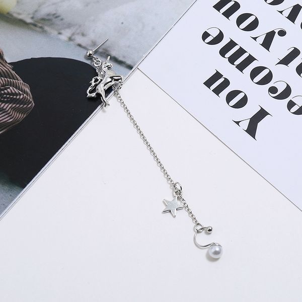 

серьги уха цепи европейского и американского типа темперамент my little подвеска серьги женская мода стиль популярные unicorn, Golden