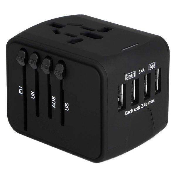

International travel adapter univer al power adapter worldwide all in one 4 u b with electrical plug perfect for european u eu uk au