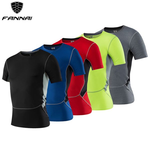 

fitness gym sports shirts compression tight training running t-shirts short sleeve basketball jersey elastic sportswear 3xl, Black;blue