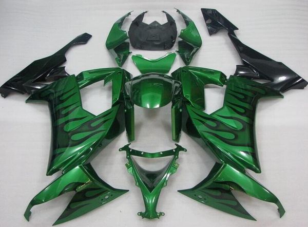 

4 gifts new abs motorcycle full fairings kit fit for kawasaki ninja zx-10r zx10r 2008 2009 2010 08 09 10 10r flame dark green