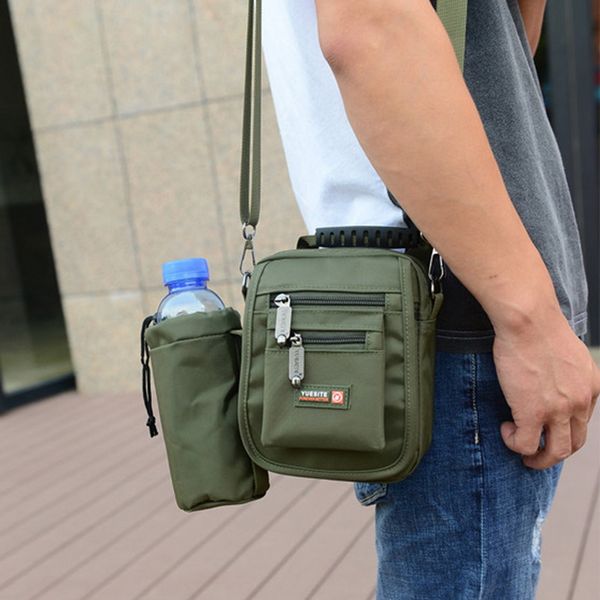 

men oxford casual crossbody bags 2019 new males outdoor travel solid color waterproof portable cup bags
