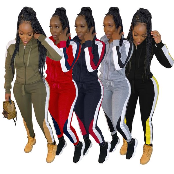 

women hoodie legging women tow pieces outfits long sleeve tracksuit jacket pants sportswear outerwear tights sports set s-3xl, Gray