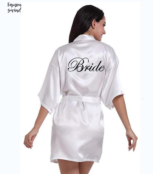 

невеста новых невест атласная твердые робы с белыми черными буквами матери сестрой невесты свадебного подарком халат кимоно robe, Black;red