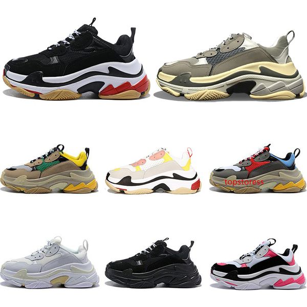 

fashion paris triple s casual dad shoes gym red blue beige green yellow grey triple black white men women sport designer sneakers