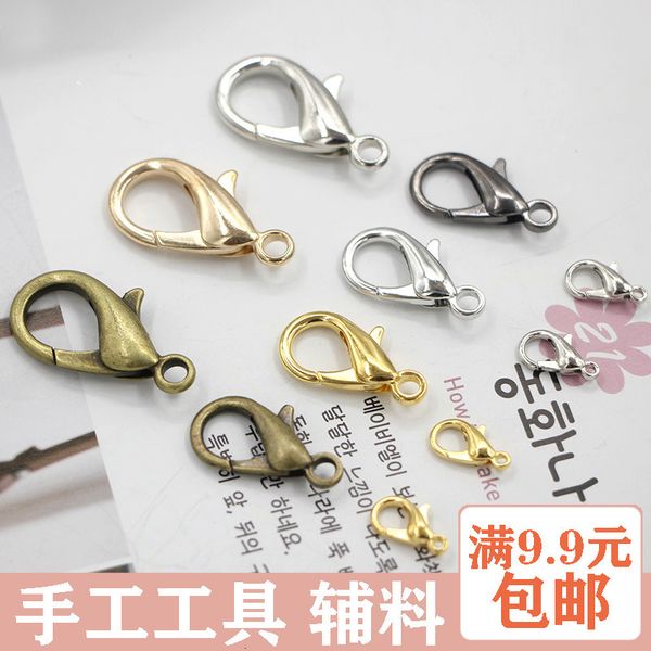 

zinc alloy lobster buckle diy ornaments parts spring buckle mobile phone necklace hanging bracelet luggage and, Black