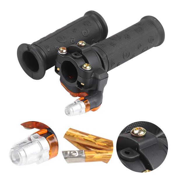 

bar with cable rubber twist throttle restrictable portable non slip off road knobs racing grips motorcycle handle for 49cc mini