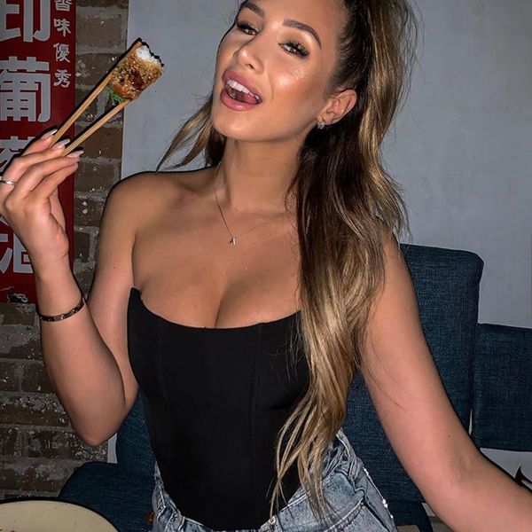 

светлые т-дугообразные груди оберточные женщин европейского и американского игривый стиль сексуальный открытая спина открытая пупок одно сло, White