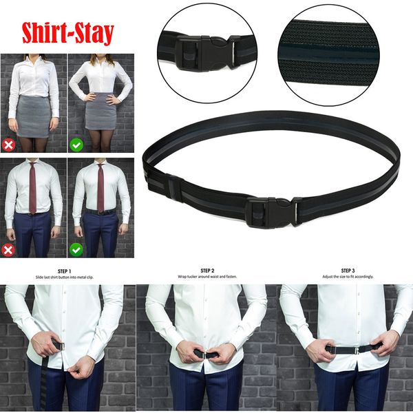 

men women adjustable shirt-stay shirt stays for men black tuck it belt shirt belt designed hold up d, Black;white
