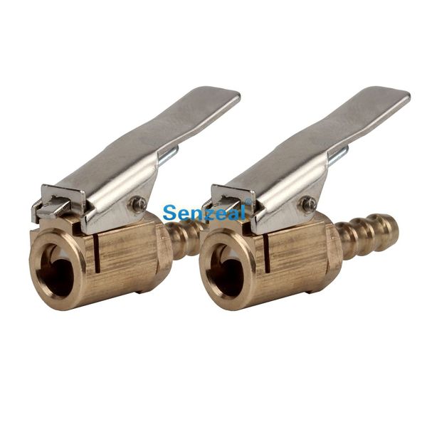 

1set/2pcs 6mm 1/4" auto car tire air inflator clip valve connector air chuck -6mm brass 2x tyre inflator chuck