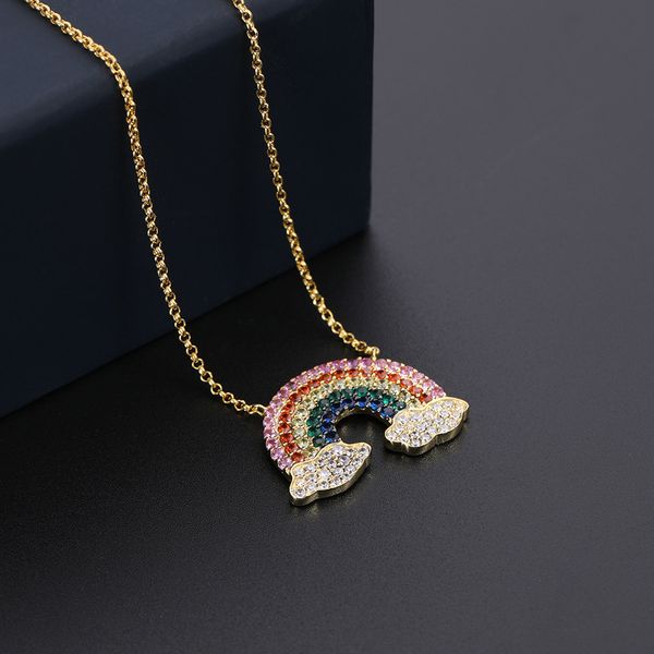 

Rainbow necklace high ver ion clavicle pendant, Silver