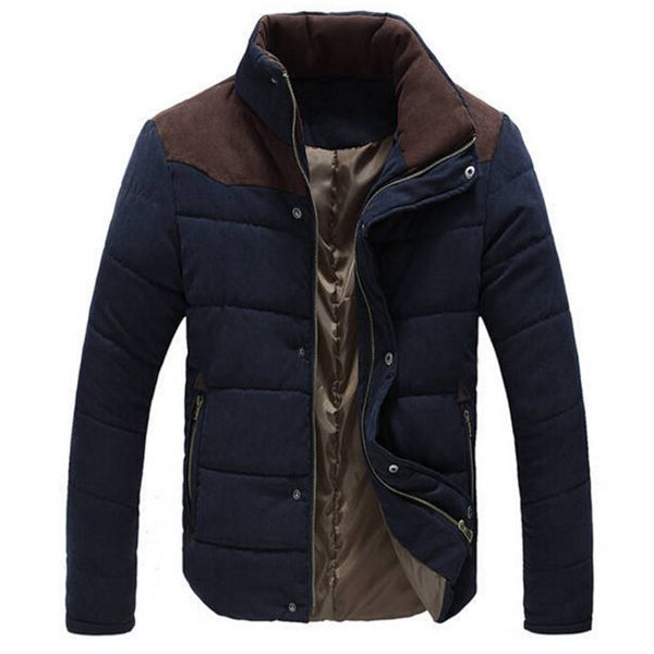 

2018 winter jacket men warm causal parkas cotton coat male outwear coat men's stand collar brand thicken parka big size -4xl, Tan;black