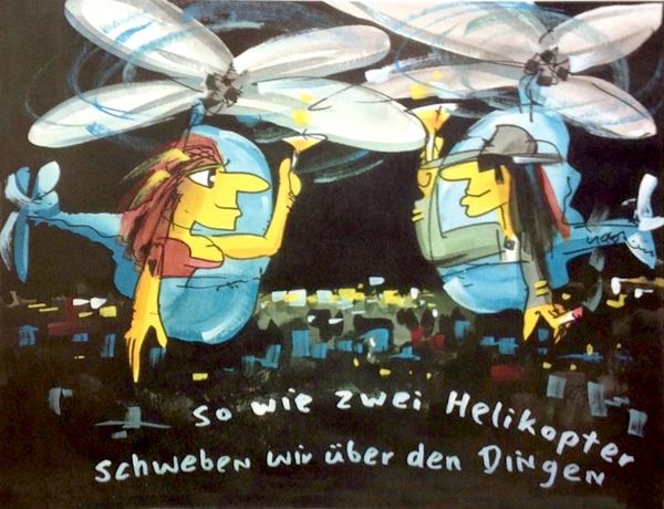 

удо линденберг так wie цвай helikopter schweben wir über ден dingen home decor расписанную hd печати живопись маслом на холсте стены искусст