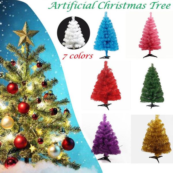 

60cm artificial christmas tree snowflake xmas plastic tree new year home ornaments deskdecorations christmas