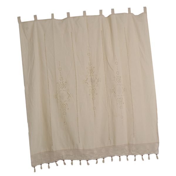 

country lace crochet window curtain blackout drape panel tab top