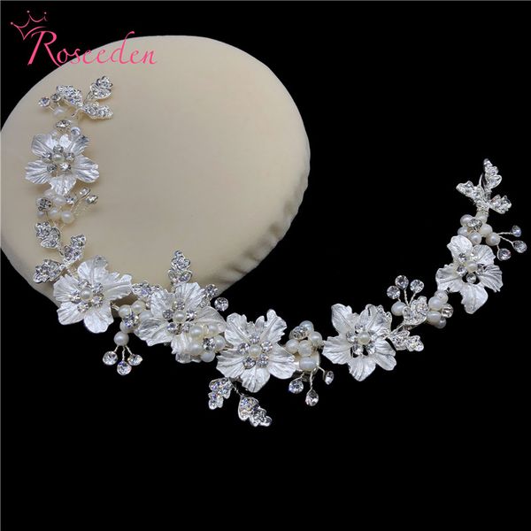 

rhinestone fresh water pearls flower wedding hair combs hairpin headpiece hair jewelry accessories bride comb women re3522, Golden;silver