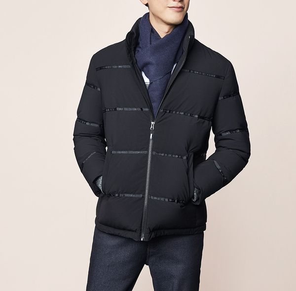 

men's down & parkas winter jacket black casual stand collar simple fashion thick warm coats clothing