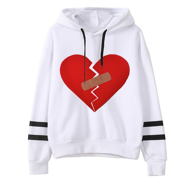

tumblr women kawaii hoodies hurt heart print sweatshirts 2019 spring harajuku female long sleeve hooded, Black