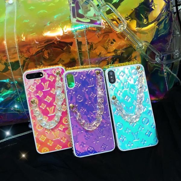 

Марка дизайн изменение цвета TPU мягкий боковой оболочки с цепью телефона случай д