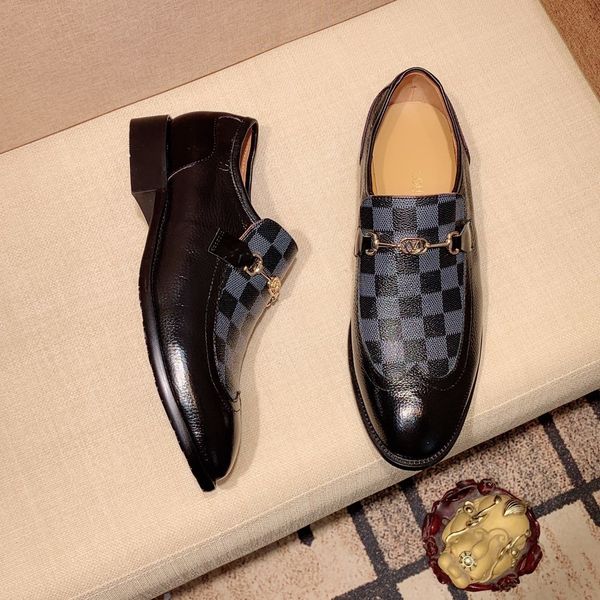 

2020 trendy style men's dress shoes men's authentic business leather shoes pointed men's designer business oxford shoes casua, Black