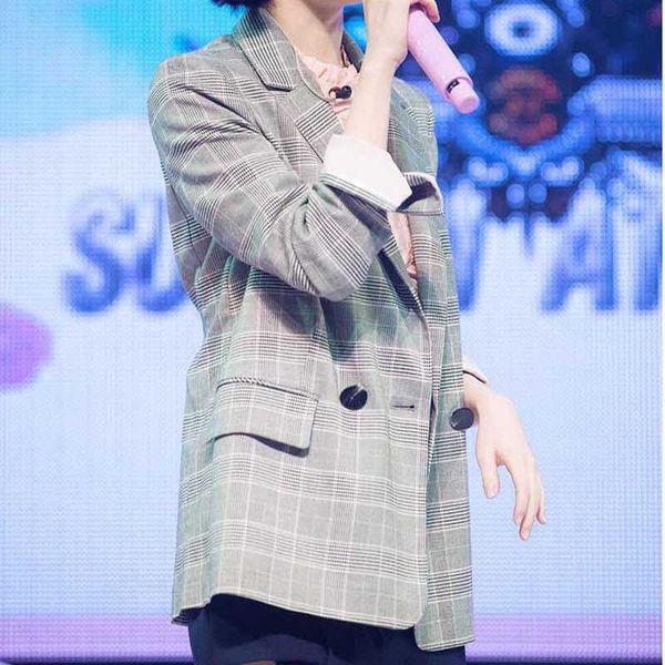 

nicemix блейзеров моды костюм женщины куртка iu star same пункт розовый lattice англия ретро с длинным рукавом костюм bielizna damska, White;black