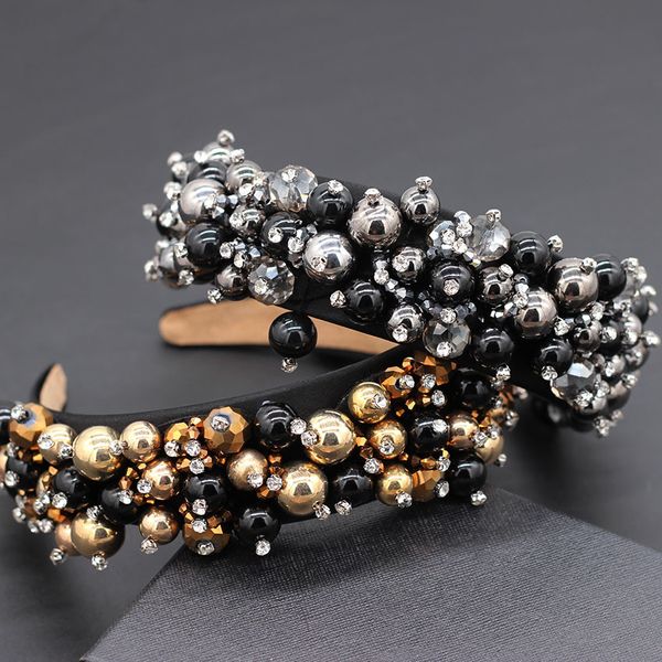 

fashion personality size irregular particles beads beads dance ball headband baroque luxury heavy water headband 760, Golden;white