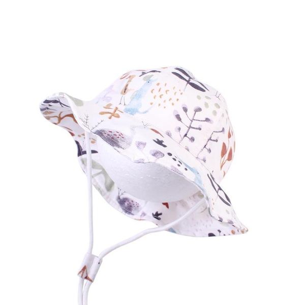 

cotton soft baby sun hat boys girls outdoor beach printed infant toddler bucket comfortable children portable decor, Yellow