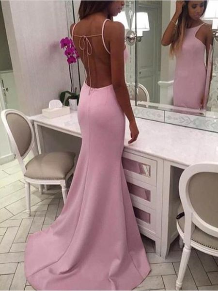 

длина шеи высокого backless оболочки атласная пром платья пола длинные pageant платья сшитое вечерние платья, Black