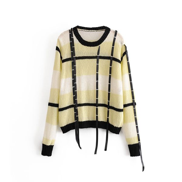 

omikron knitwear mohair pullovers sweaters women autumn o neck loose sweater jumper female patchwork colorful chic, White;black