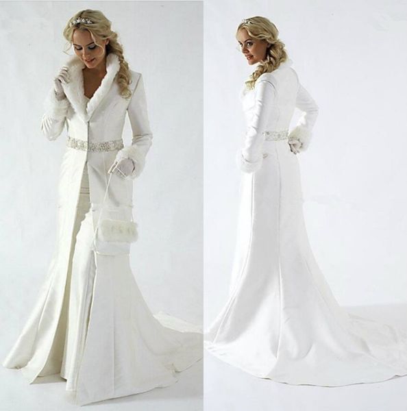 Elegante Pelz-Damenkleidung, Brautjacke, Reverskragen, Brautwickel, lange Ärmel, Damen-Wintermäntel für Hochzeit, Bolero-Mantel, Übergrößen-Umhänge