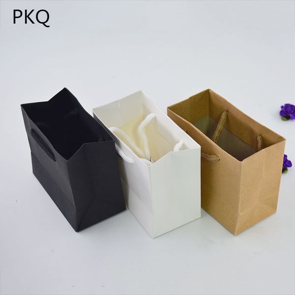 

50pcs festival gift kraft bag pink shopping bags diy multifunction recyclable paper bag with handles