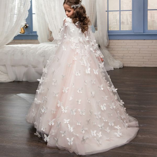 

europe and america children wedding dress lace handmade flower deconstructable shawl performance birthday princess tutu, Red;yellow