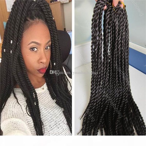 

фото синтетического havana mambo twist кос hair 24inch сенегальской twist плетенка волосы jet black вязание кос для черных женщин бесплатной