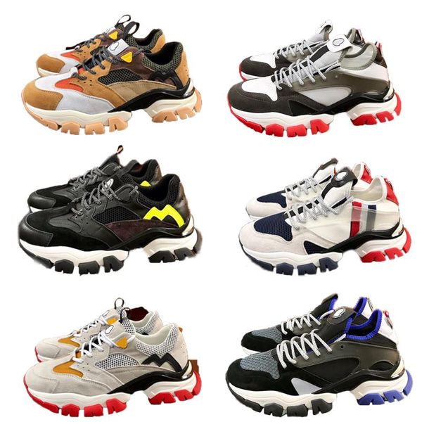 

mens designer shoes vintage platform sneaker calfskin leather trainers comfort casual running shoes brand luxury shoes, Black