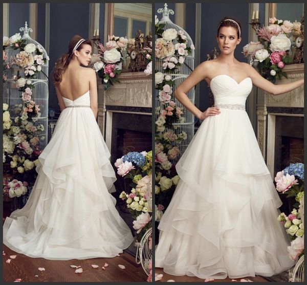 

elegant wedding dresses sweetheart sleeveless lace appliques beach bridal gowns 2020 backless sweep train a line wedding dress, White