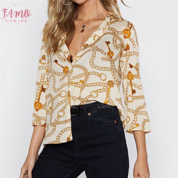 

blouses women print summer chiffon blouse turn down collar office shirts loose casual chiffon blusas chemise femme plus size, White