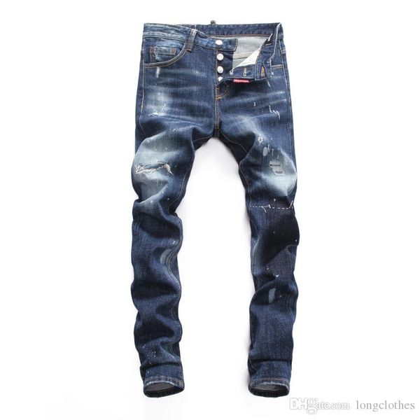 

2020 Ѭоконе джин дизайнеѬ мода мђжкие ѬазоѬвал байкеѬ джин кожа пвоѬк пѬ Blue