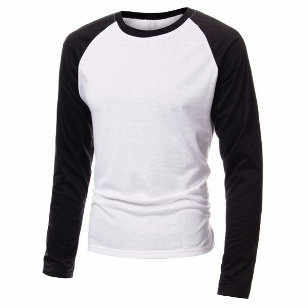 

2018 basic raglan tee color stitching spring t shirt new cotton blend soft baseball loose tees men t-shirts plus size s-4xl, White;black