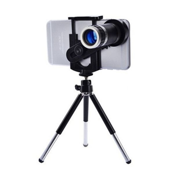 

universal 8x zoom phone telep lens kit with tripod mount stand for phone