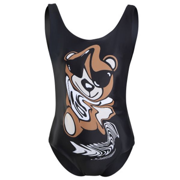 

женская дизайнерская купальник luxury printed one piece купальники модные медведь pattern жилет sexy blackless бикини leopard letters g-бич, White;black